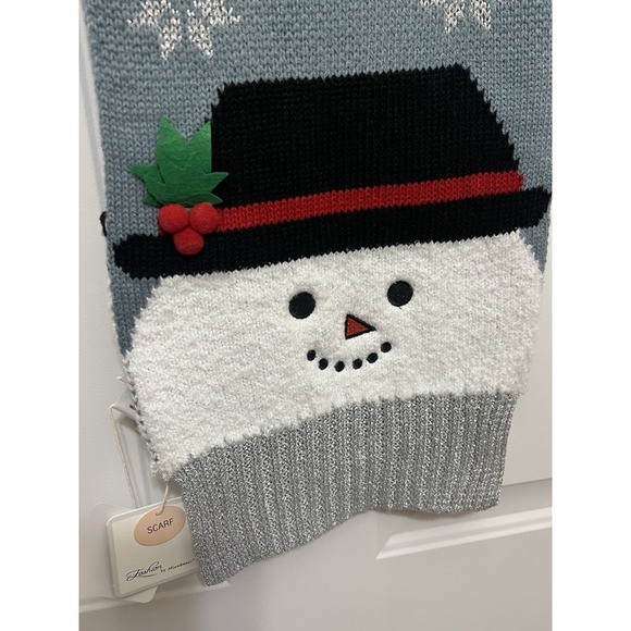 Mirabeau Accessories - New FASHION BY MIRABEAU KNIT SNOWMAN‎ SCARF Holiday Winter Christmas Frosty